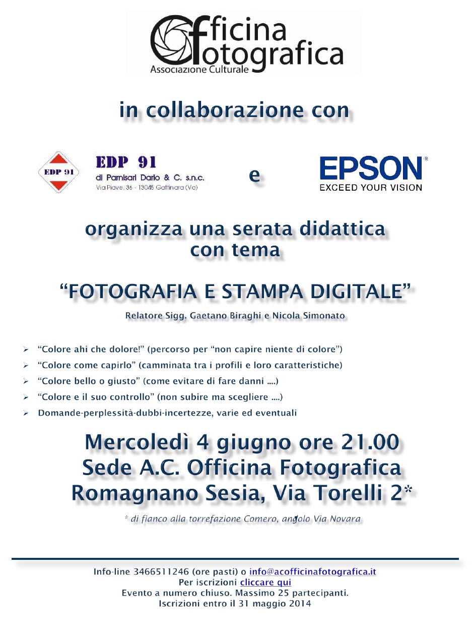 locandina serara fotografia e stampa digitale epson